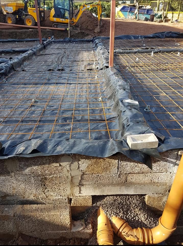 Foundations and drainage under construction